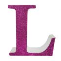 Letra "l" de porexpan 20 cm en color rosa, para decorar bodas