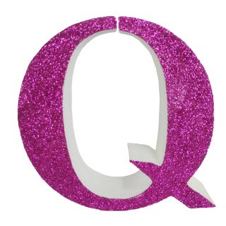 Letra "q" de porexpan 20 cm en color rosa, para decorar bodas