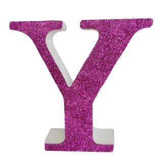 Letra "y" de porexpan 20 cm en color rosa, para decorar bodas