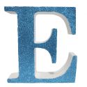 Letra "e" de porexpan 20 cm en color azul, para decorar bodas