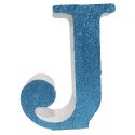 Letra "j" de porexpan 20 cm en color azul, para decorar bodas