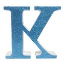 Letra “k" de porexpan 20 cm en color azul, para decorar bodas