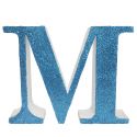 Letra "m" de porexpan 20 cm en color azul, para decorar bodas