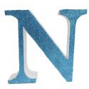 Letra "n" de porexpan 20 cm en color azul, para decorar bodas