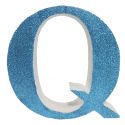 Letra "q" de porexpan 20 cm en color azul, para decorar bodas