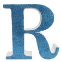 Letra "r" de porexpan 20 cm en color azul, para decorar bodas