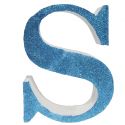Letra "s" de porexpan 20 cm en color azul, para decorar bodas