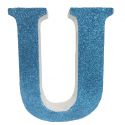 Letra "u" de porexpan 20 cm en color azul, para decorar bodas