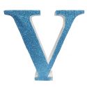 Letra "v" de porexpan 20 cm en color azul, para decorar bodas