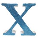 Letra "x" de porexpan 20 cm en color azul, para decorar bodas