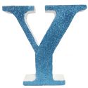 Letra "y" de porexpan 20 cm en color azul, para decorar bodas