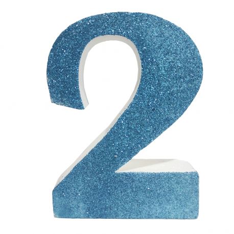 Numero "2" en corcho azul