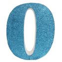 Numero "0" en corcho azul, para decorar espacios en tu boda