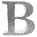 Letra "b" de porexpan 20 cm en color plata, para decorar bodas