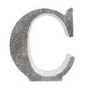 Letra "c" de porexpan 20 cm en color plata, para decorar bodas