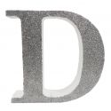 Letra "d" de porexpan 20 cm en color plata, para decorar bodas