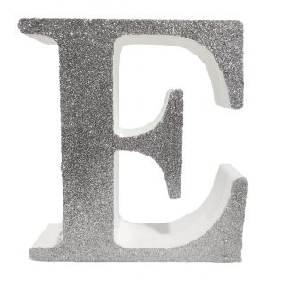Letra "e" de 20 cm- en plata