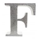Letra "f" de porexpan 20 cm en color plata, para decorar bodas