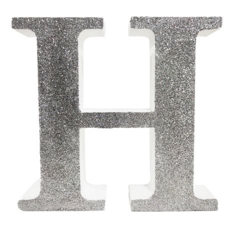 Letra "h" de 20 cm- en plata