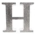 Letra "h" de porexpan 20 cm en color plata, para decorar bodas