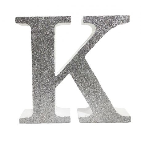 Letra "k" de 20 cm- en plata