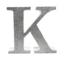 Letra “k" de porexpan 20 cm en color plata, para decorar bodas