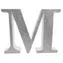 Letra "m" de porexpan 20 cm en color plata, para decorar bodas