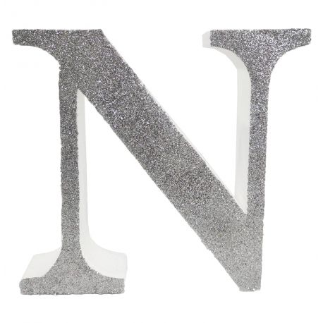 Letra "n" de 20 cm- en plata