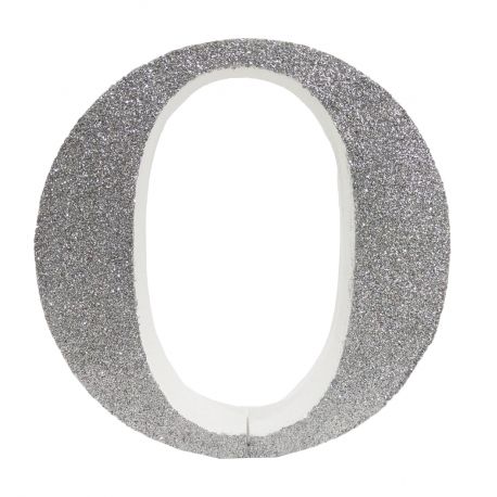Letra "o" de 20 cm- en plata