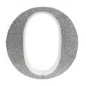 Letra "o" de porexpan 20 cm en color plata, para decorar bodas