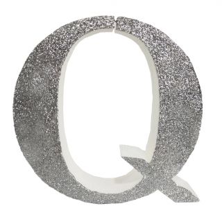 Letra "q" de 20 cm- en plata