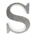 Letra "s" de porexpan 20 cm en color plata, para decorar bodas