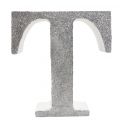 Letra "t" de porexpan 20 cm en color plata, para decorar bodas