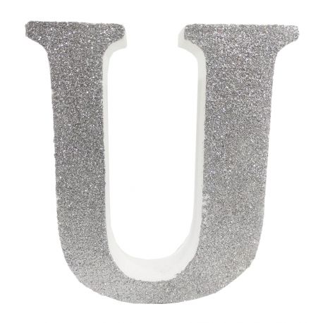 Letra "u" de 20 cm- en plata