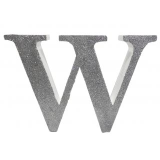 Letra "w" de 20 cm- en plata