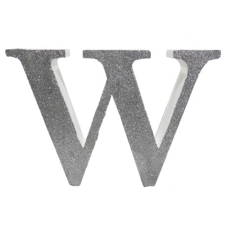 Letra "w" de 20 cm- en plata