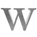 Letra "w" de porexpan 20 cm en color plata, para decorar bodas