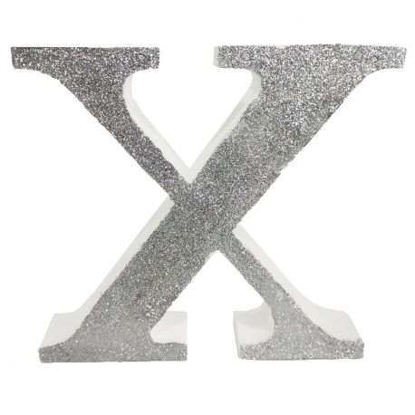 Letra "x" de 20 cm- en plata