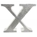 Letra "x" de porexpan 20 cm en color plata, para decorar bodas