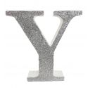 Letra "y" de porexpan 20 cm en color plata, para decorar bodas