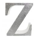Letra "z" de porexpan 20 cm en color plata, para decorar bodas