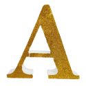 Letra "a" de porexpan 20 cm en color oro, para decorar bodas