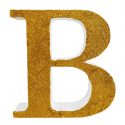 Letra "b" de porexpan 20 cm en color oro, para decorar bodas