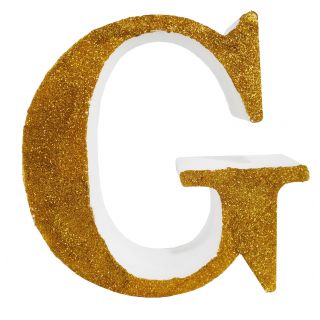 Letra "g" de 20 cm- en oro