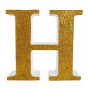 Letra "h" de porexpan 20 cm en color oro, para decorar bodas
