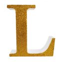 Letra "l" de porexpan 20 cm en color oro, para decorar bodas