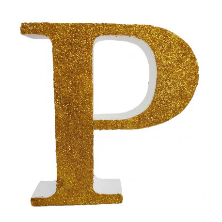 Letra "p" de 20 cm- en oro