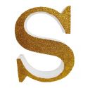 Letra "s" de porexpan 20 cm en color oro, para decorar bodas