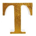 Letra "t" de porexpan 20 cm en color oro, para decorar bodas