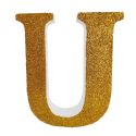Letra "u" de porexpan 20 cm en color oro, para decorar bodas